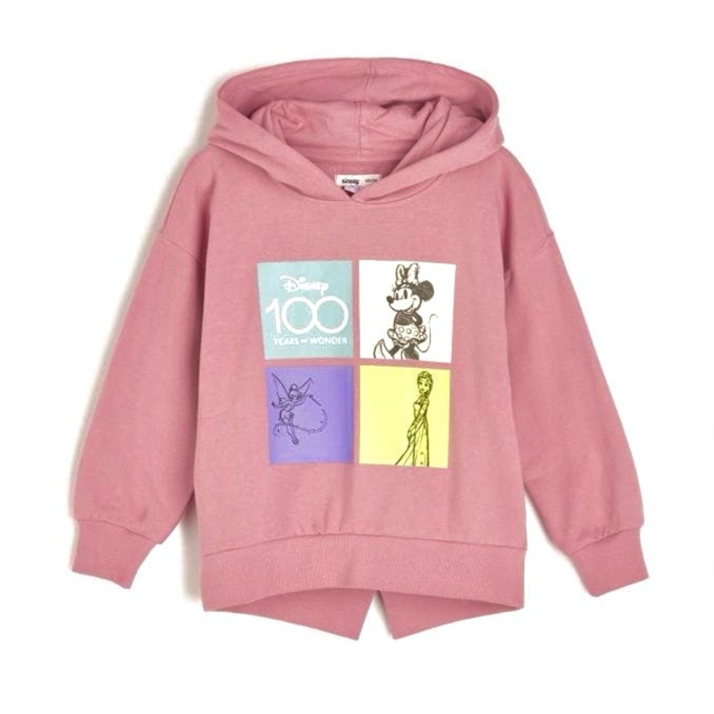 NWT Disney 100 Minnie Mouse Frozen Kids Girls Hoodie Pink Cotton Licensed